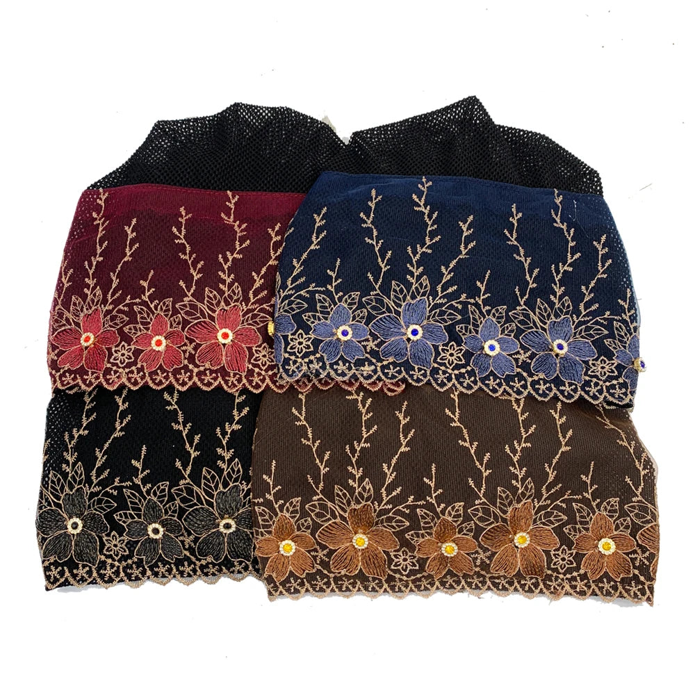 Rhinestone Embroidery Women Head Turban Muslim Female Hat Cancer Chemo Cap African Head Wraps Bonnet