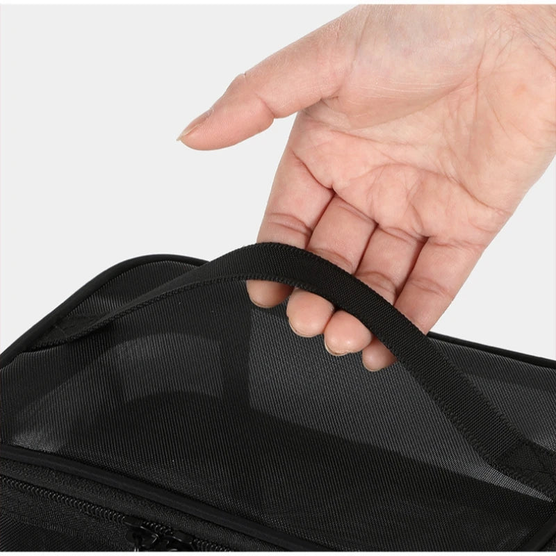 Bathroom Travel Mesh Makeup Storage Bag Cosmetics Make Up Skincare Organizer Box Plastic Container Handbag For Women Men