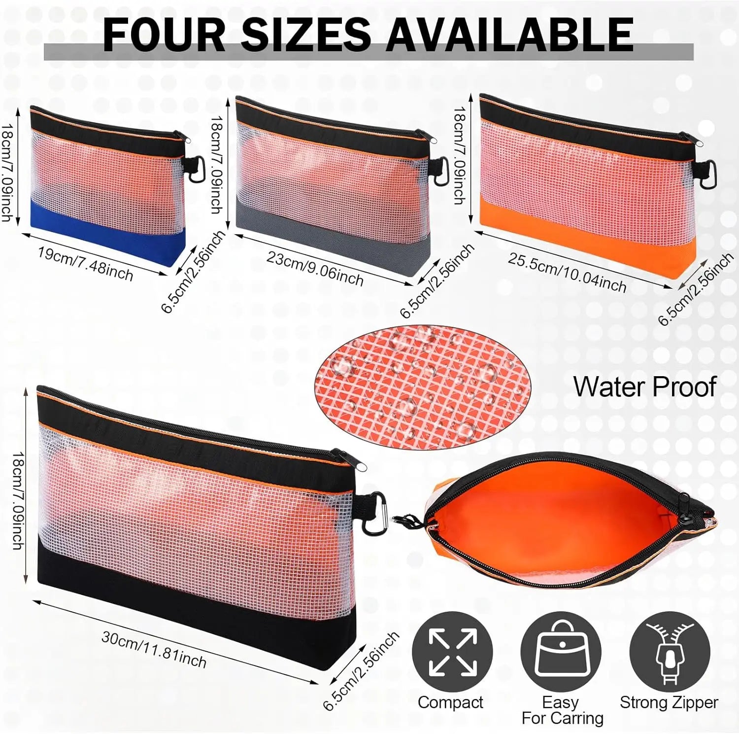 Waterproof Storage Bag Transparent PVC Tool Bag Anti-static Hardware Kit Portable Parts Bag Multifunctional Practical Work Bag
