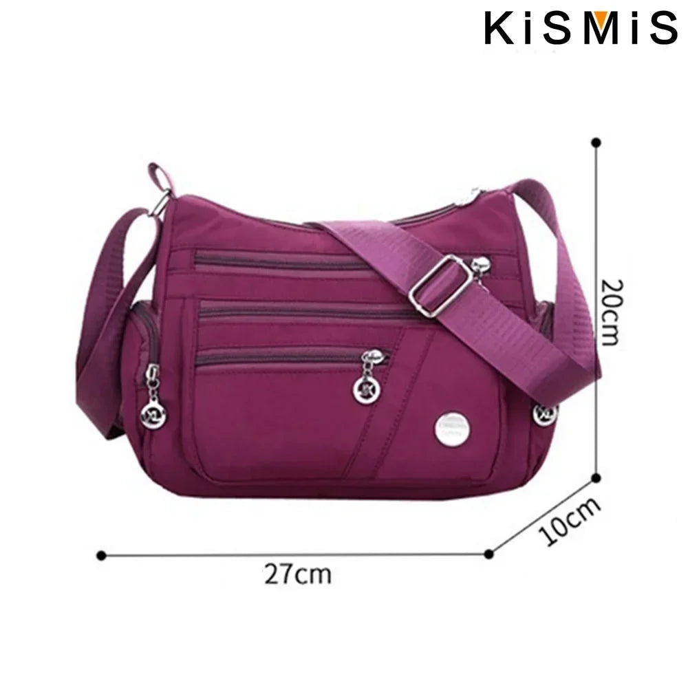 Fashion Women Waterproof Crossbody Bag Casual Single Shoulder Handbag Messenger Bag Oxford Material