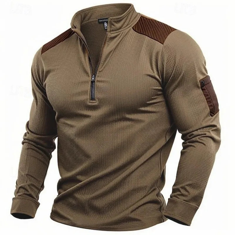 Men's Stand Collar Zip-Up Hooded Jacket, 2025 Fall and Winter Plus Size Oversized Hoodie | Workwear Style Casual Athletic Top