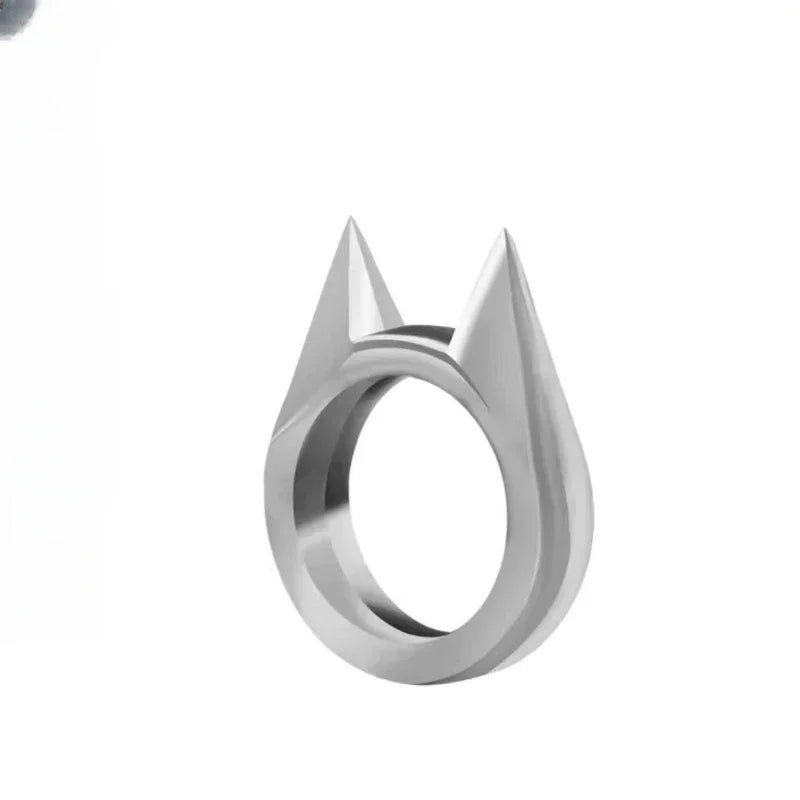 Women Men Cute Cat Ear Rings Self Defense Rings  Metal Knuckle Window Breaker Escorts Attack Rings Unisex Jewelry Accessories