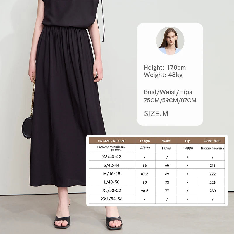 Amii Minimalism Chiffon Shirt Half Skirt Women 2025 Summer New Basic Solid Color Shirt Sold Separate Draw Pleat Skirt 12552059