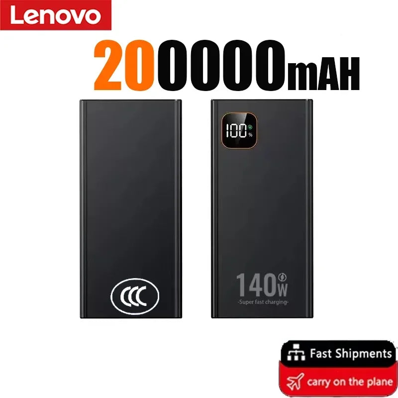 Lenovo 500000mAh High Capacity 140W CCC 2027NEW Power Bank Portable Super Fast Charging Battery Charger for Xiaomi iPhone