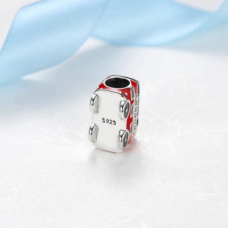 Original 925 Sterling Silver Charms Love Travel London Bus Suitcase Paris Beads Fit Brand Bracelets Necklaces Women DIY Jewelry