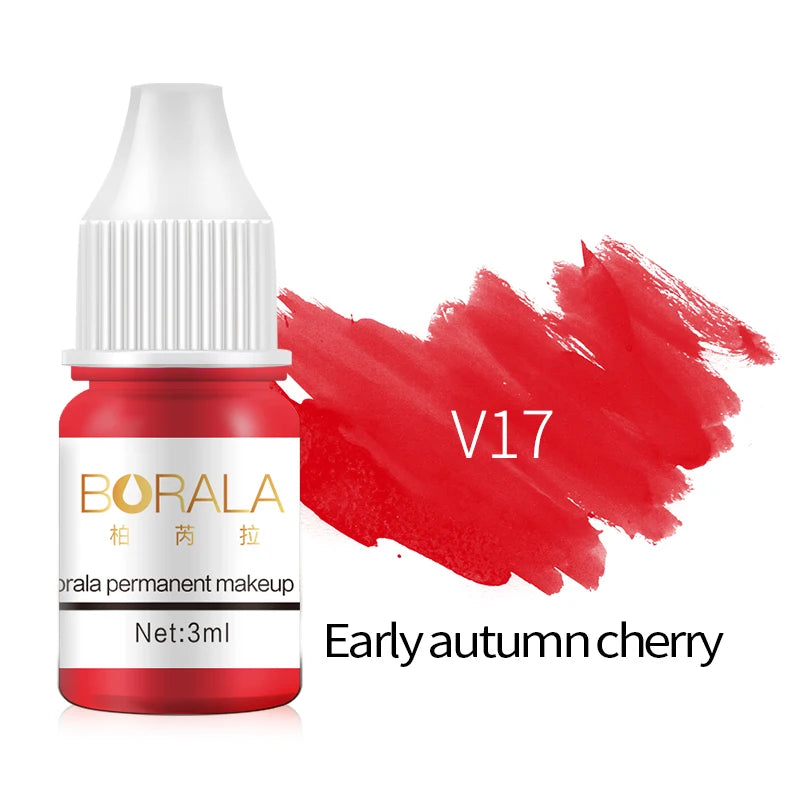 Borala 26 Colors Permanent Makeup Pigment Lip Tattoo Inks Vegan Eyebrows Microblading Pigments 3ml Body Art Ink for PMU Artists