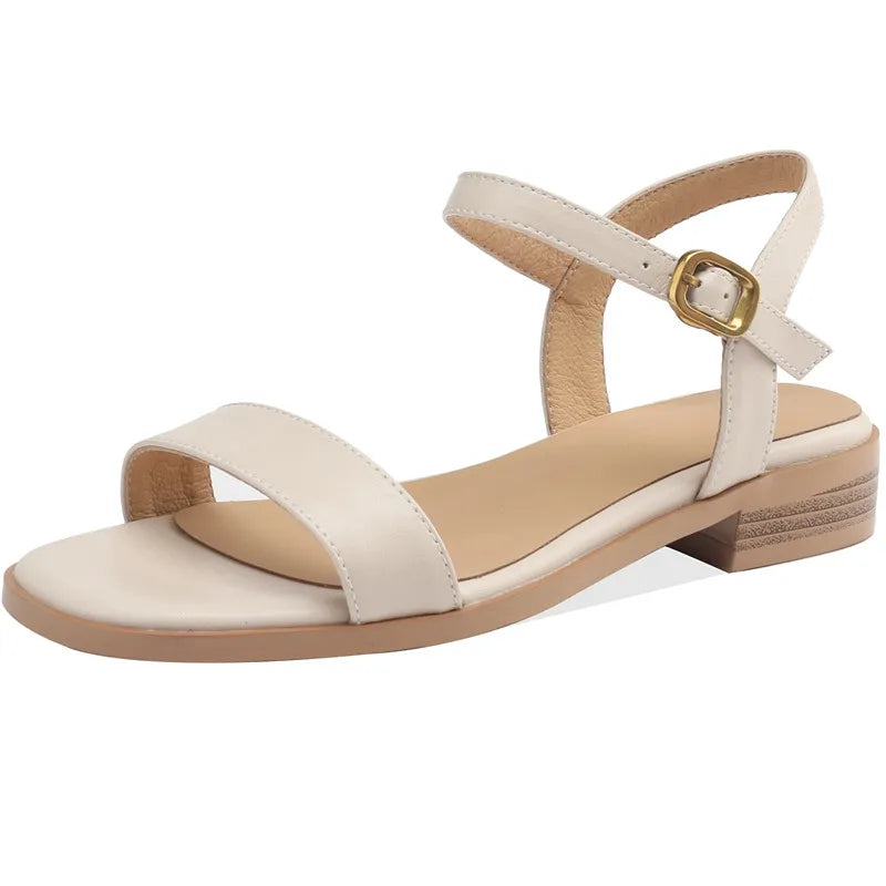 Summer Shoes Sandals For Women Genuine Leather Black Casual Shoes Footwear Large Size 48 Low Heel Women's Flip Flops Comfortable