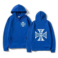 West Coast Iron Cross Choppers Printed Men's Hooded Fashion Cool Sweatshirt Unisex Fashion Fleece Oversized Hoodie Streetwear