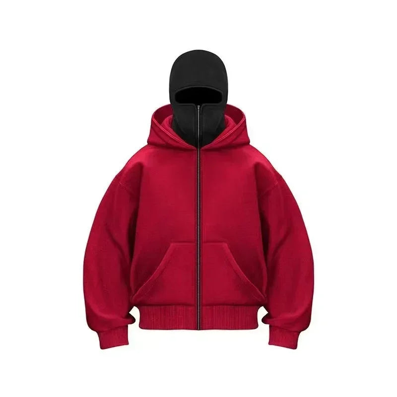 Plain Design Hooded Zip Up Sweatshirt for Men Women Autumn Winter Ins Style Couple Matching