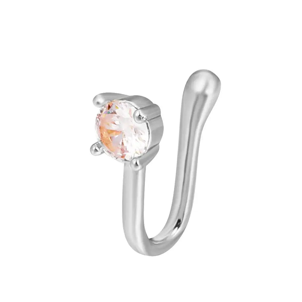 Men Women Nose Ring Clip Fake Septum Piering Rock Hip Hoop Punk Stainless Steel Body Jewelry Non Perforation Nose Clip Ring 2026