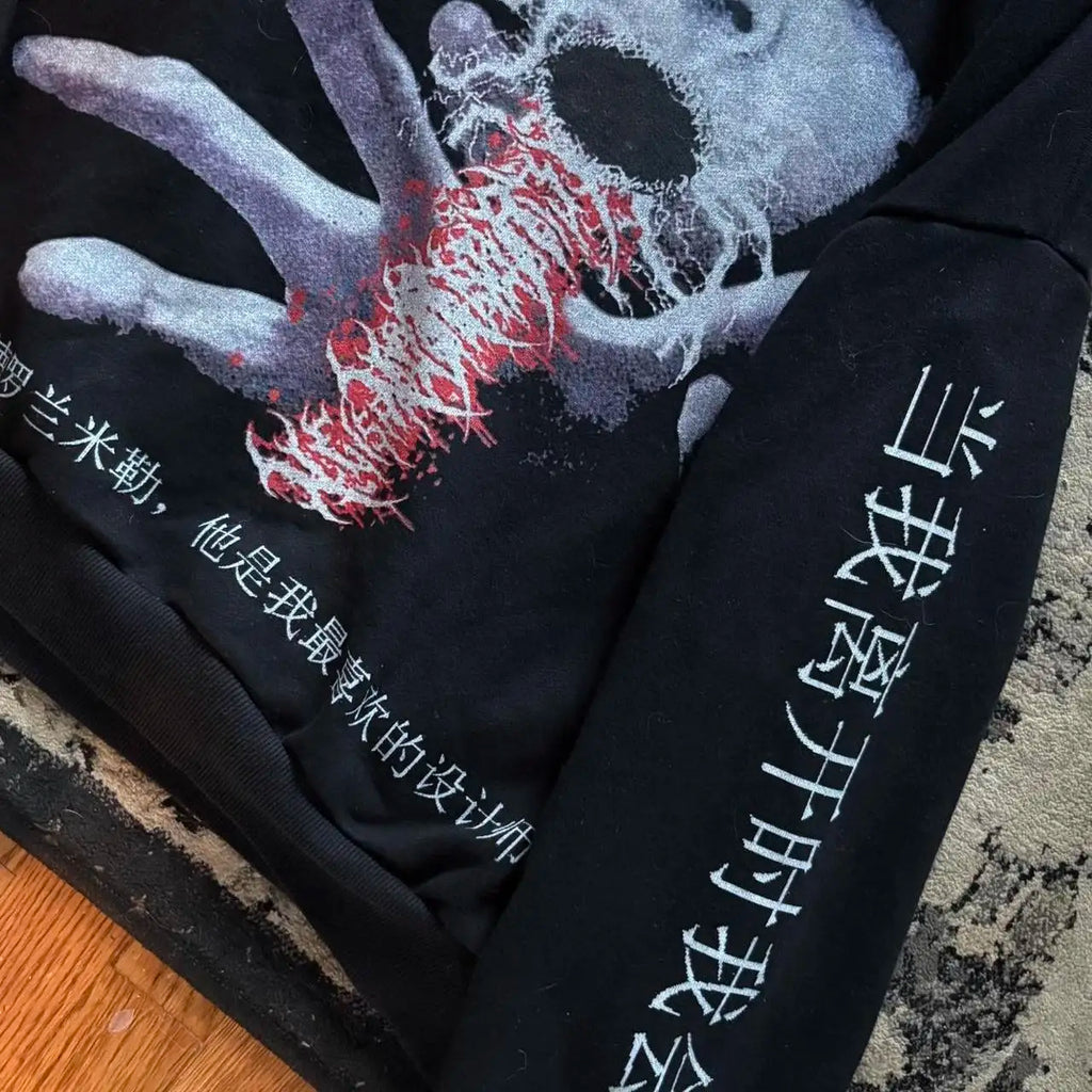 Y2k Droland Miller Scare Hoodies Women Gothic Punk Streetwear Grunge Top Sweatshirt Oversized Harajuku Hip Hop Hoodie Clothes