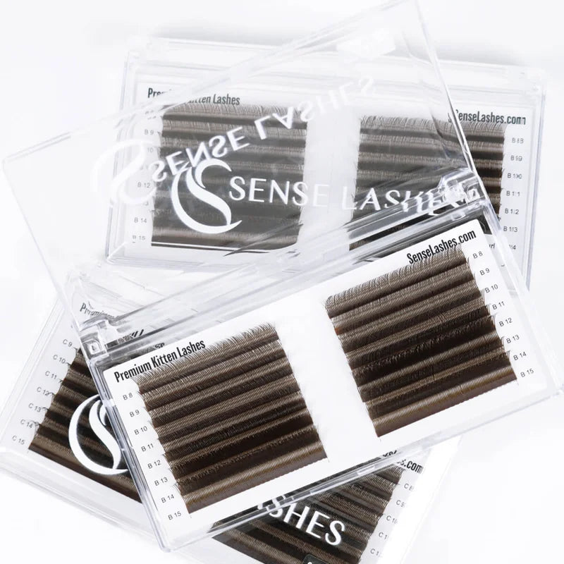 Dark Brown Kitten Lashes Fox YY Shape Eyelash YY Eyelash Cilia and Brazilian Volume Soft Faux Mink YY Lashes Y Cilios