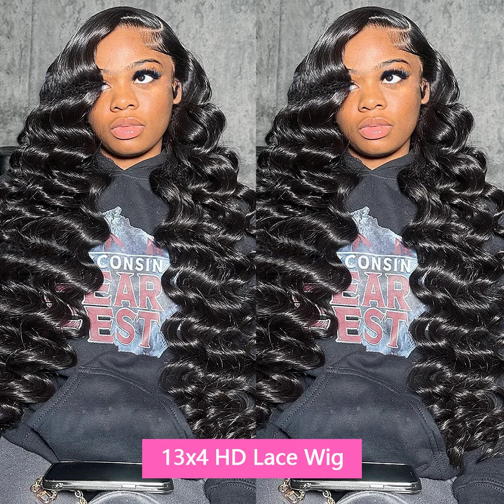 Loose Deep Wave 13x6 HD Lace Frontal Wig Natural Wave 13x4 Lace Front Human Hair Wigs 250% Full Human Hair Lace Wigs on Sale
