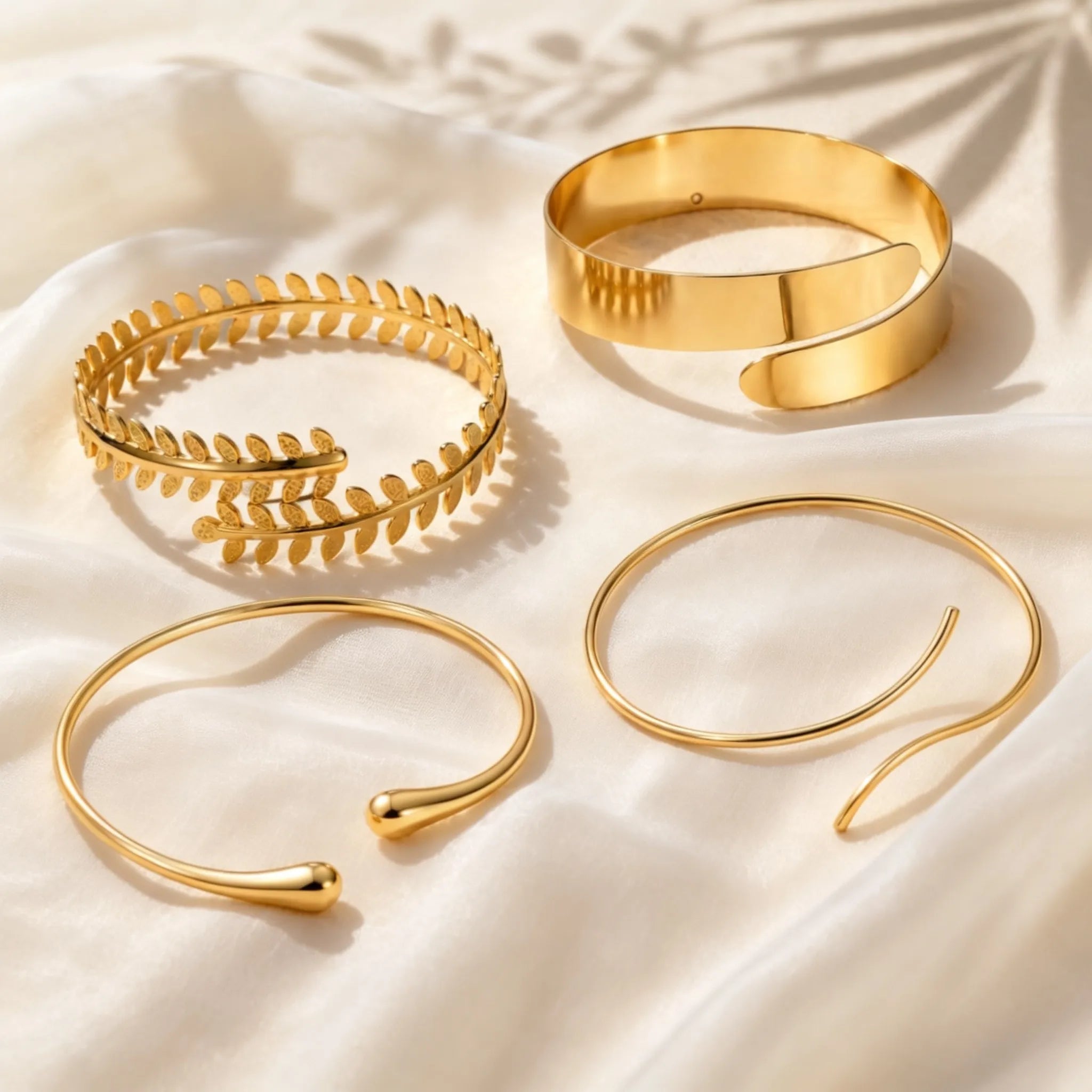 Exquisite Gold Plated Anklets for Women Minimalist Adjustable Curved Shaped Ankle Bracelets Summer Beach Foot Jewelry Gift