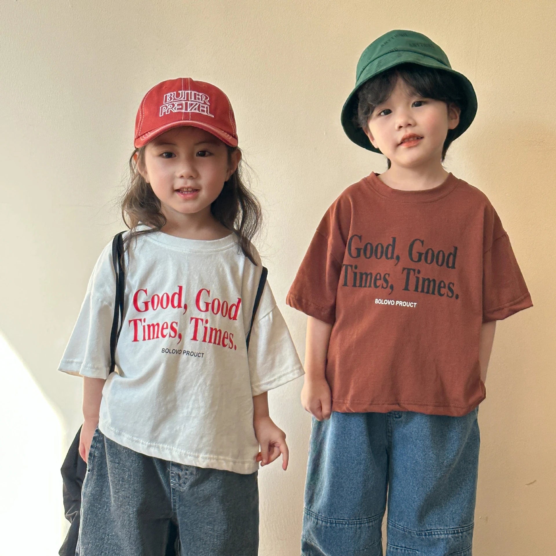 Kids Boys And Girls Summer Clothes Tops Tees Letters Printed Simple Fashion Children T-shirt Round Collar Loose Casual T Shirts