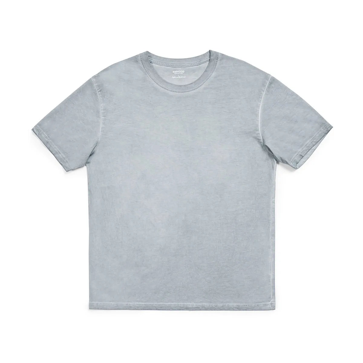 SIMWOOD 2026 Summer Autumn New Washed T-shirts Men Vintage 100% Cotton Tops Plus Size Brand Clothing