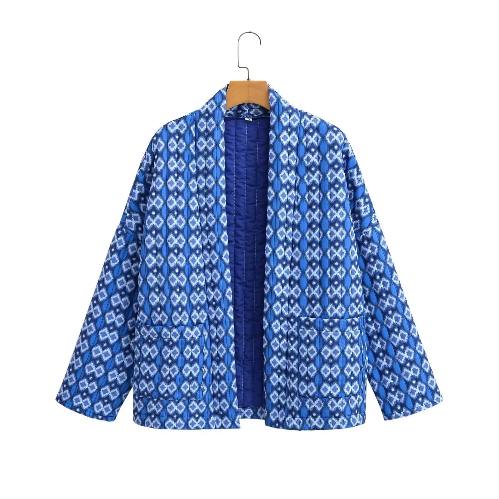 European and American style women's clothing fashion autumn and winter casual loose ethnic style cotton printed cotton jacket