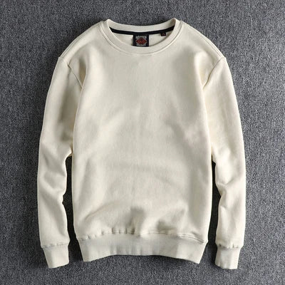 Autumn Winter American Retro Heavyweight Velvet Solid Color Sweatershirt Men's Fashion Pure Cotton Washed Youth Pullover Hoodies