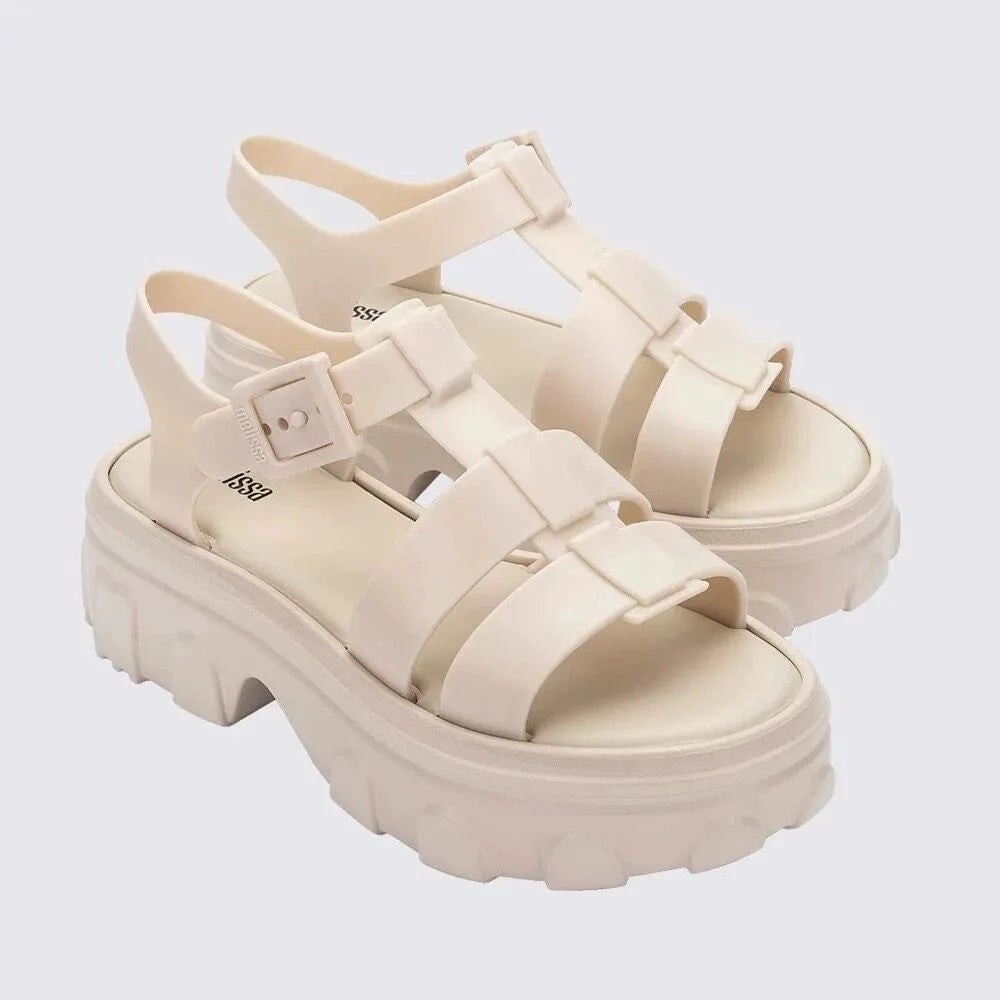 Mini Melissa  Women's Shoes Summer Adult Girls Open Toe Roman Matsu Thick Sole Sandals Ladies Breathable Beach Shoes Casual Shoe
