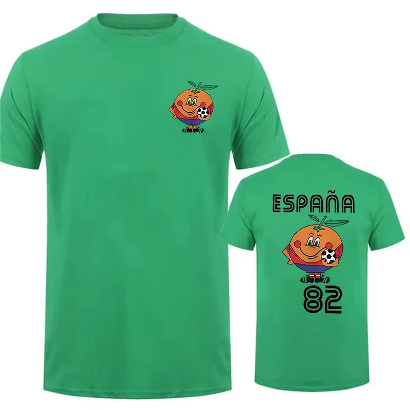 Naranjito T Shirt Men's Women's T-Shirt Crewneck Espana 82 Spain Mascot 1982 Soccer Football Tee Shirt Short Sleeve Casual Tops