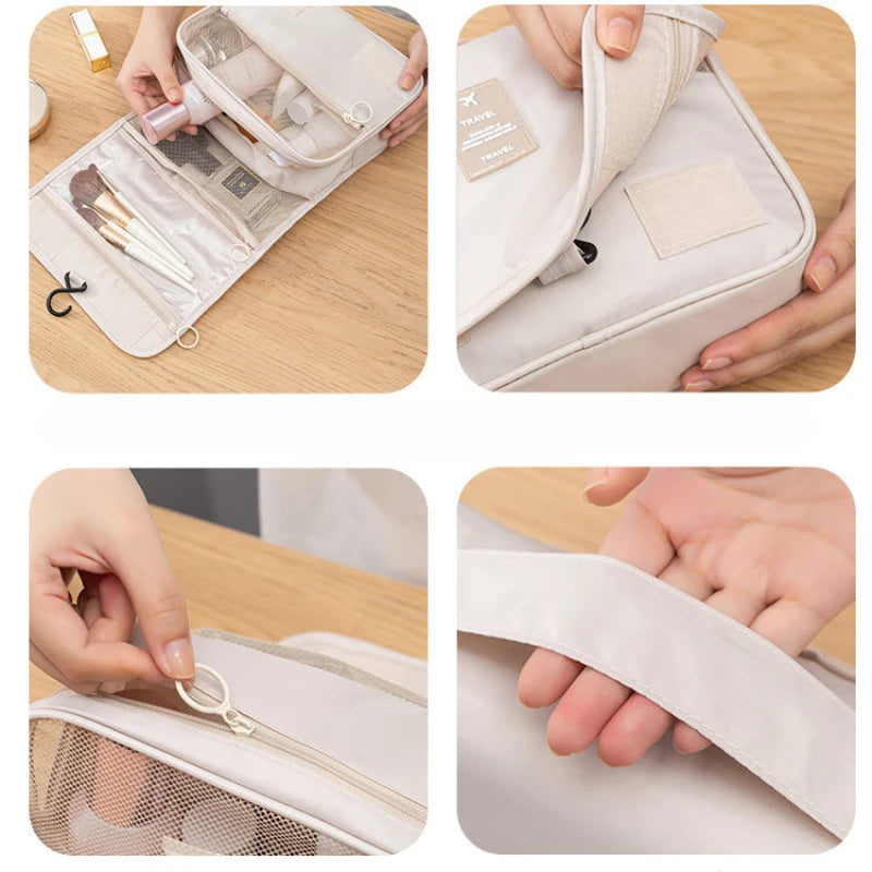 Portable Hook Toilet Bag Multi Functional Travel Waterproof Wear Resistant Multi Layer Storage Large Capacity Makeup Bag