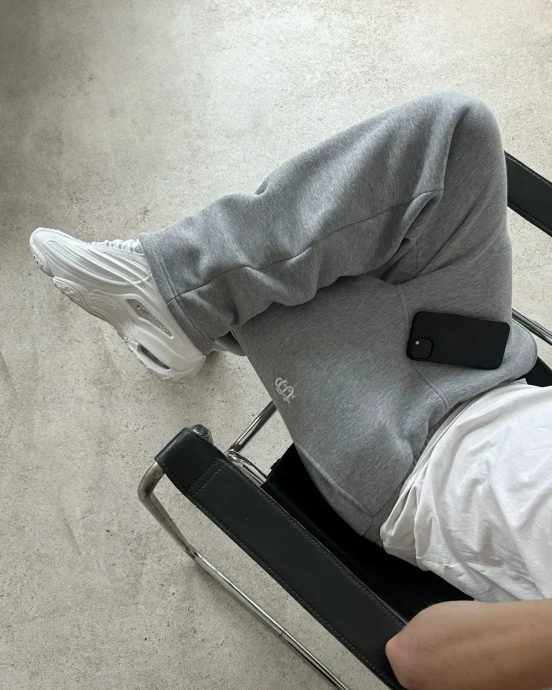 Y2K Retro Straight Pants Tracksuit Streetwear Pants Personalized Pant Leg Zipper Embroidery  Hip Hop Casual Joggers Men Pants