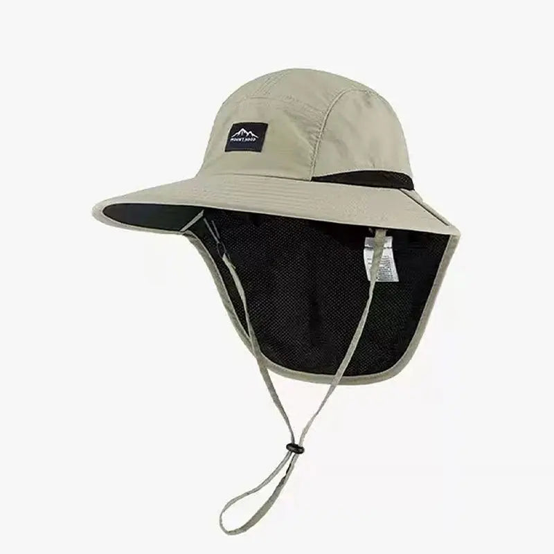 Unisex Summer Wide Brim Waterproof Quick-drying Panama Caps Outdoor Visor Bucket Hats Mesh Breathable Sun Hat with Neck Flap