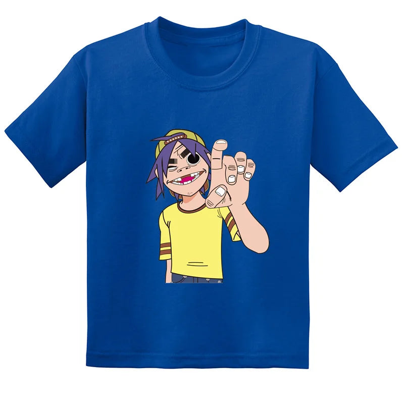 Gorillaz Rock Band ChakaKhan Noodle Print Fashion Kids T-shirt Baby Boys Girls Clothes Summer Casual Children Cotton T shirt