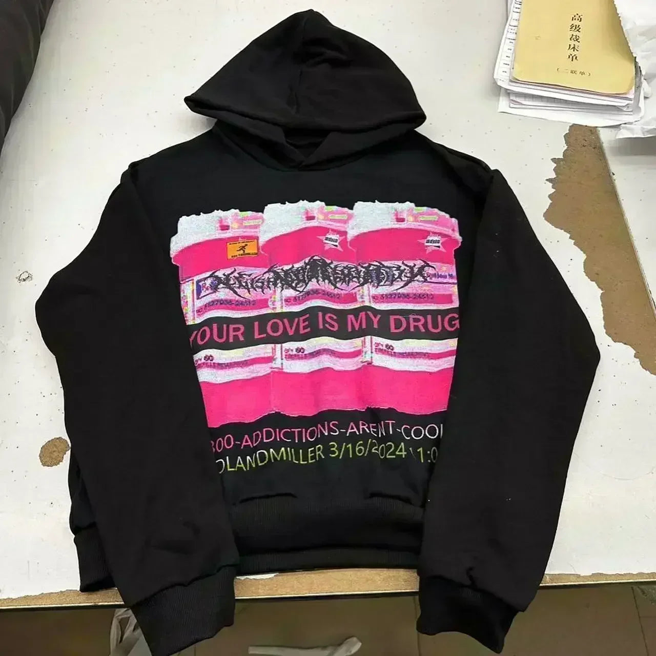 Y2k Droland Miller Scare Hoodies Women Gothic Punk Streetwear Grunge Top Sweatshirt Oversized Harajuku Hip Hop Hoodie Clothes