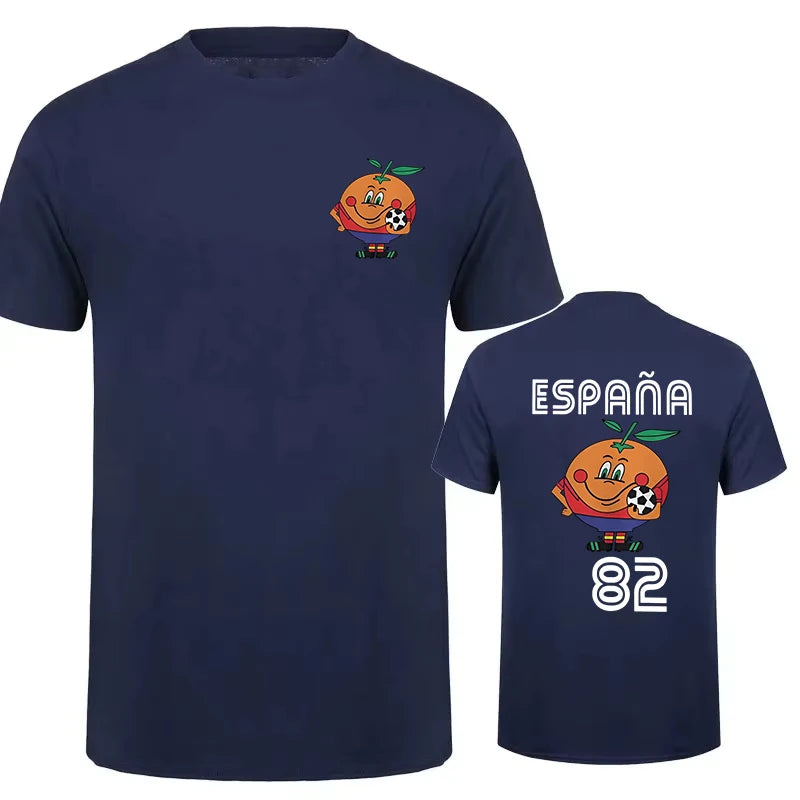 Naranjito T Shirt Men's Women's T-Shirt Crewneck Espana 82 Spain Mascot 1982 Soccer Football Tee Shirt Short Sleeve Casual Tops