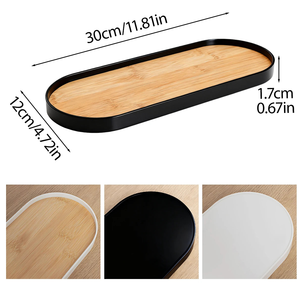 Oval-Shaped Bathroom Tray for Counter, Soap Bottles/Perfume/Jewelry/Candle Storage Tray, Decorative Kitchen Sink Organization,