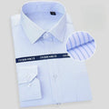 High Quality 100% Cotton Men Dress Long Sleeve Shirt New Solid Male Plus Size Regular Fit Stripe Business Shirt White Blue 8XL