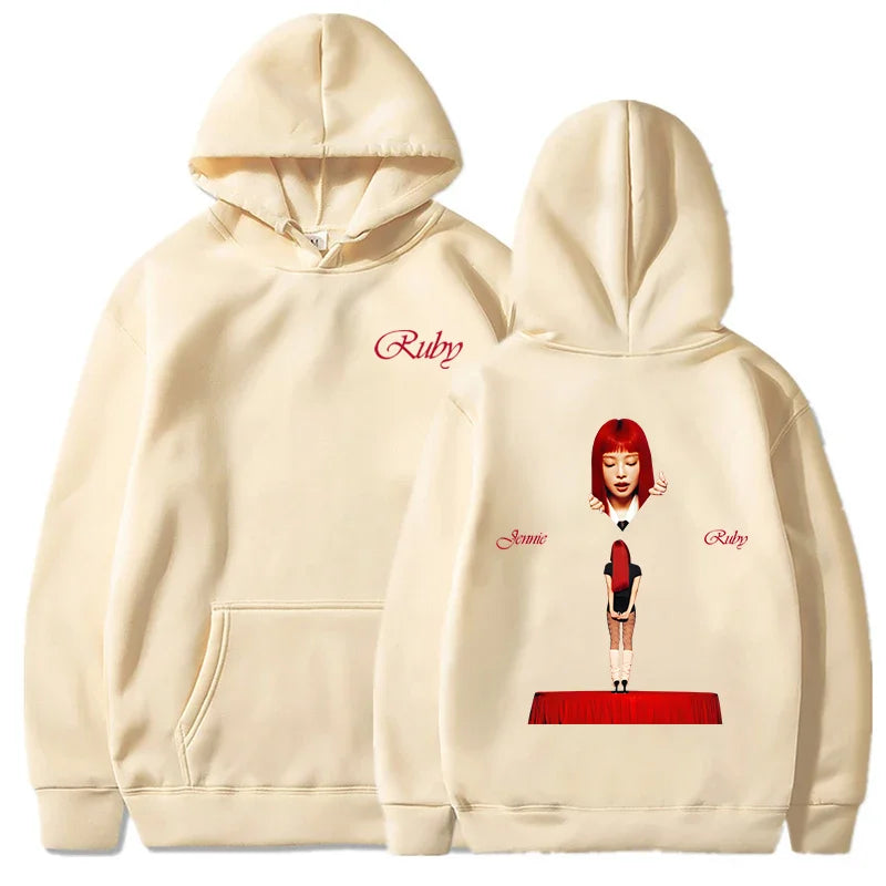 JENNIE Ruby Hoodie 2025 New Album Fashion Men/women Hoodies Harajuku Aesthetic Winter Clothes Fleece Pullover Sweatshirt Vintage