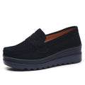 EOFK Spring Autumn Women Flats Platform Loafers Ladies Genuine Leather Comfort Wedge Moccasins Orthopedic Slip On Casual Shoes
