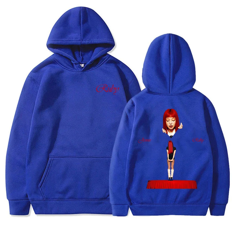 JENNIE Ruby Hoodie 2025 New Album Fashion Men/women Hoodies Harajuku Aesthetic Winter Clothes Fleece Pullover Sweatshirt Vintage