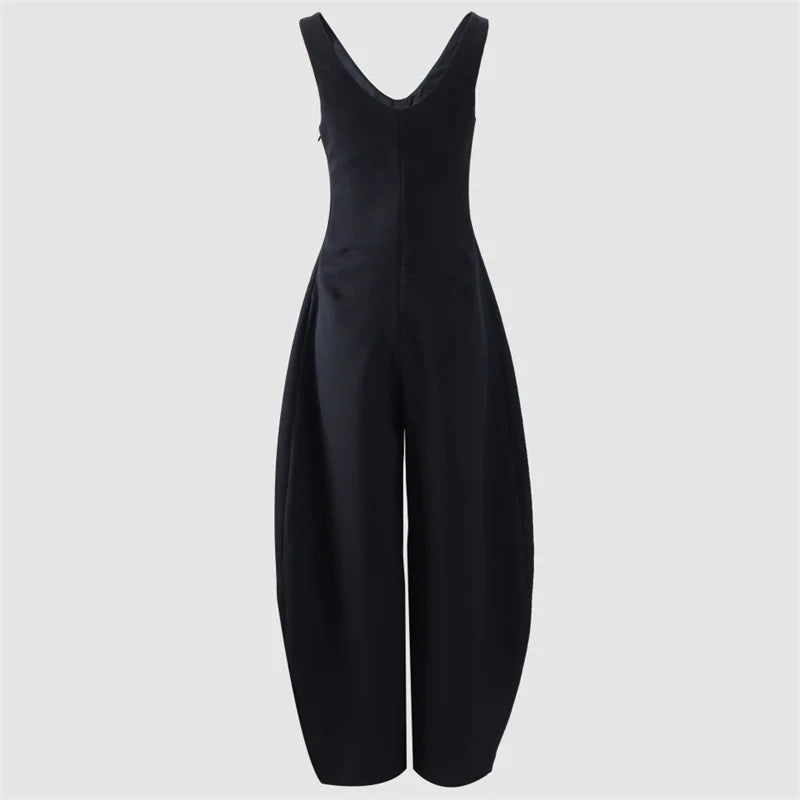 Women's jumpsuit New high waisted slim straight leg pants for the summer of 2026 Sleeveless curved knife pants Bodysuit women