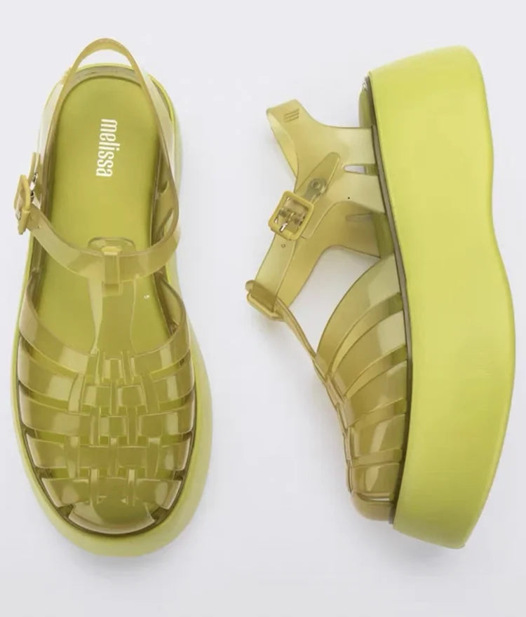 Mini Melissa  Women's Shoes Summer Adult Girls Open Toe Roman Matsu Thick Sole Sandals Ladies Breathable Beach Shoes Casual Shoe