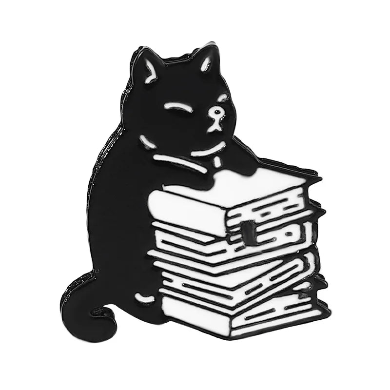 Cute Black White Cats Enamel Pins Certified Cat Lady Cartoon Kitty Claw Animal Brooch Lapel Badge Fashion Friends Jewelry Gifts
