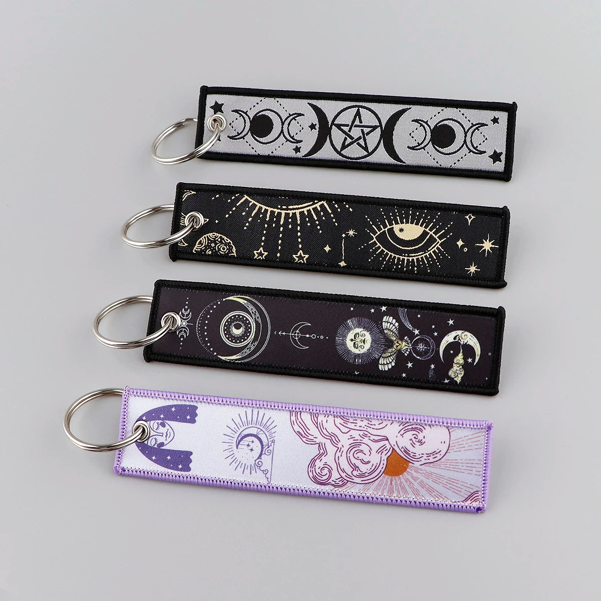 Van Gogh Art Oil Painting Embroidered Key Chain Key Fobs Key Tag For Motorcycles Cars Backpack Chaveiro Keychain Kering Gifts