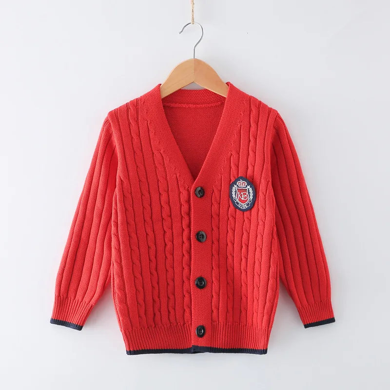 New Baby Boys Sweater Autumn Toddler Boys Knitwear Long-Sleeve Cotton Cardigans Kids Sweater Coat Fashion Children Clothes2-10Y