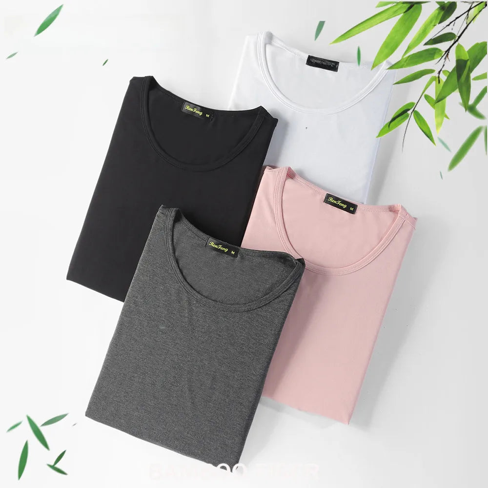 2 Piece Lots 95% Bamboo Fiber T Shirt Men Short Sleeve Tee Solid Color Summer Tops Plain Tshirt Crew Neck White Gym Clothing New