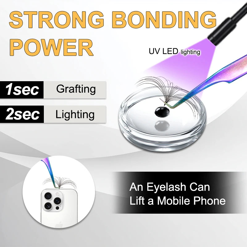 JOMAY 5ml Lashes Adhesive 0.5S for Eyelash Extension UV Glue Long-Lasting Retention 75days UV Black Glue for Eyelash Extension