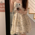 Mini Dresses Women Floral Tender Sleeveless Designed Kawaii Schoolgirls Korean Style Fashion Leisure Vacation Summer Vestidos