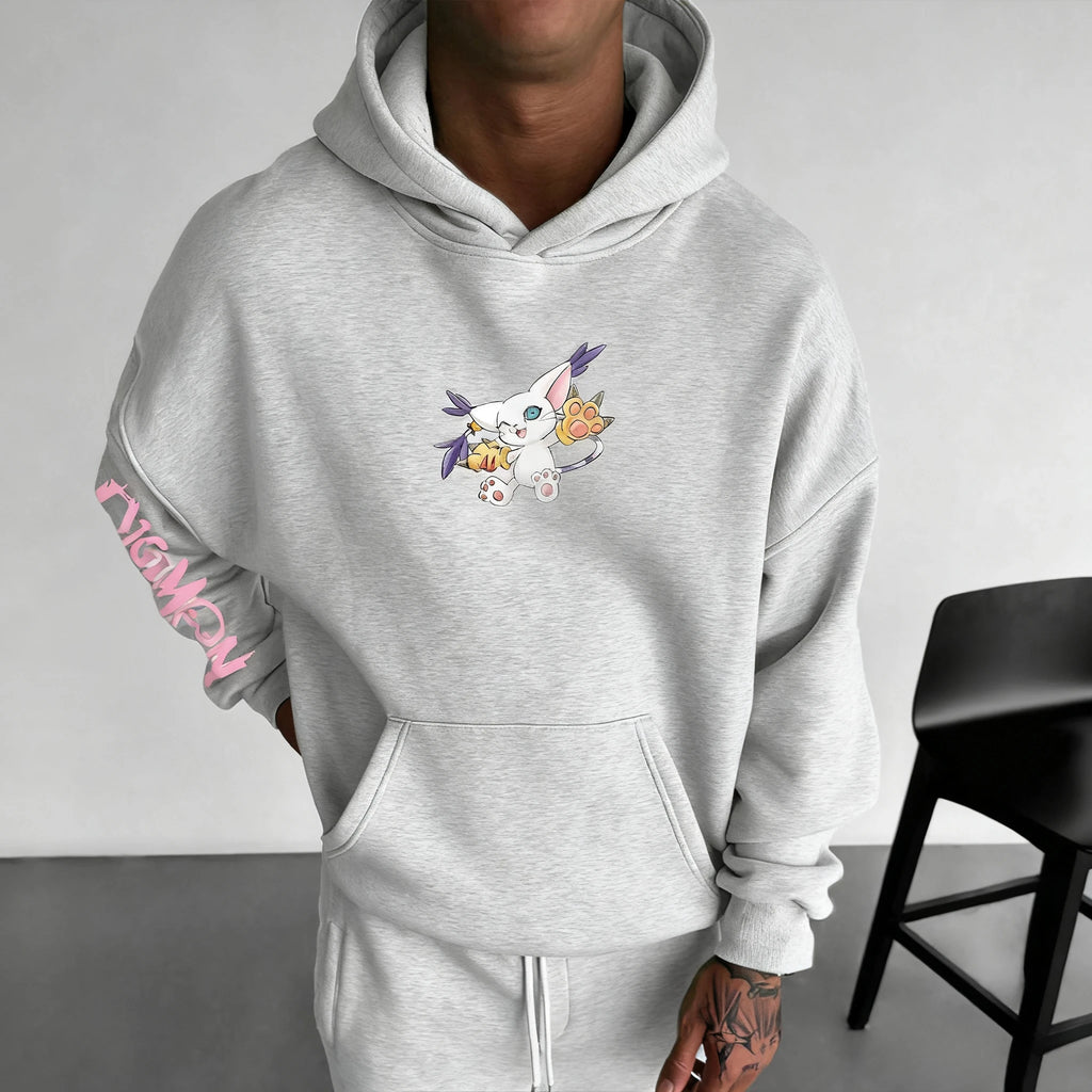 New Oversized Hoodie Men Women Digimon Anime Streetwear Casual Pullover Sweatshirt Hooded Jacket Autumn Winter Y2k Clothes Tops