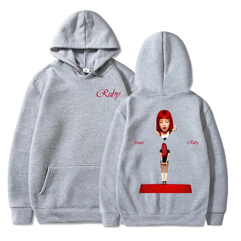 JENNIE Ruby Hoodie 2025 New Album Fashion Men/women Hoodies Harajuku Aesthetic Winter Clothes Fleece Pullover Sweatshirt Vintage