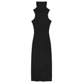 Summer Women Sexy Slim Turtleneck Sleeveless Dresses Female Vestidos Tank Dress Woman Skinny Elastic Culb Pencil Dresses