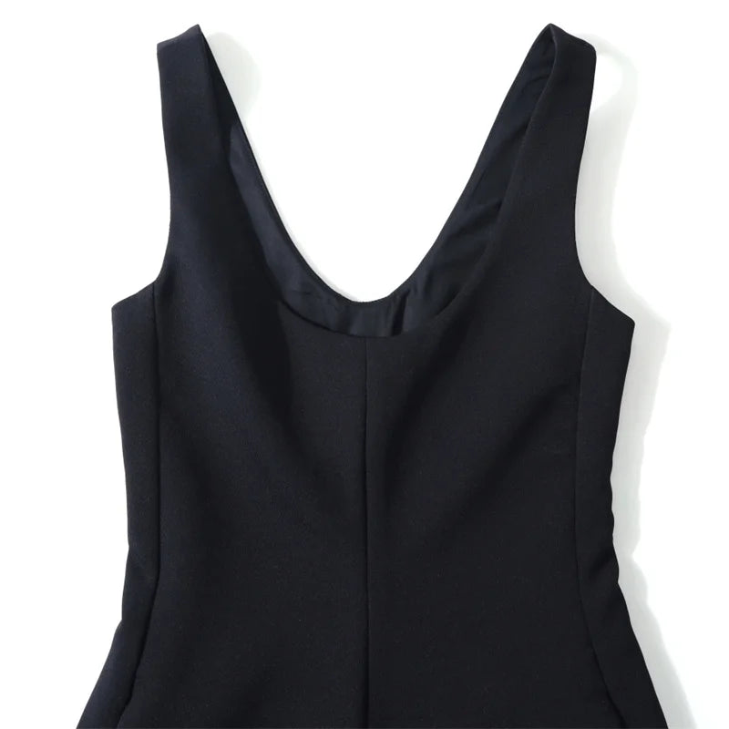 Women's jumpsuit New high waisted slim straight leg pants for the summer of 2026 Sleeveless curved knife pants Bodysuit women