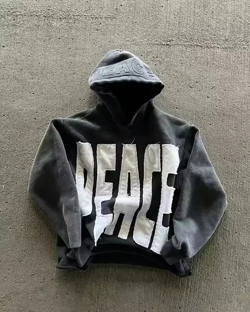 Printed Zipper Hooded Sweater Y2K Gothic Harajuku Popular Hoodies
