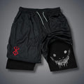 Summer Men's Quick Dry Running Shorts 2 in 1 Fitness Gym Training Sports Jogging Double Deck Workout Quick-Lock Elastic Waist