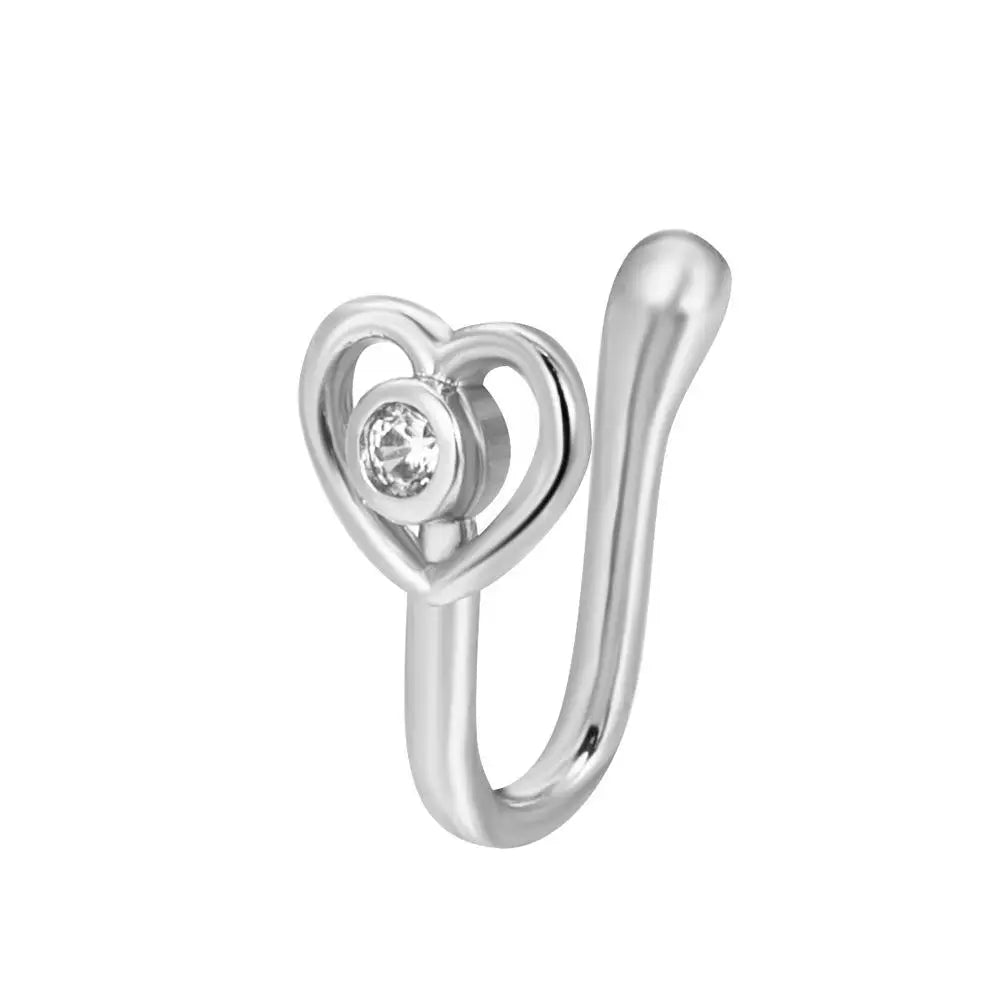 Men Women Nose Ring Clip Fake Septum Piering Rock Hip Hoop Punk Stainless Steel Body Jewelry Non Perforation Nose Clip Ring 2026